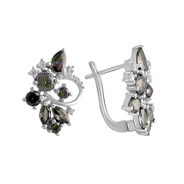 Silver earrings with mystic topaz 5.478ct