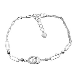 Silver bracelet with cubic zirconia