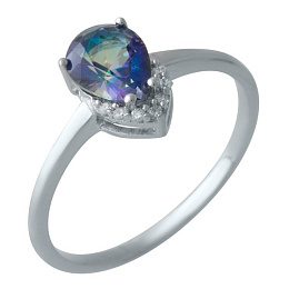 Серебряное кольцо с мистик топазом