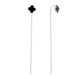Silver earrings with onyx