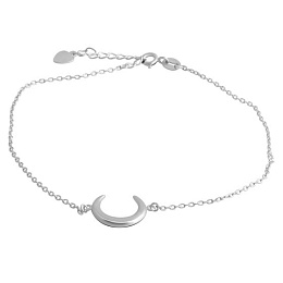 Срібний браслет на ногу без каменів