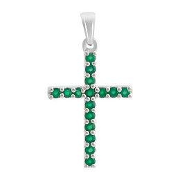 Серебряный крестик с агатом 0.512ct
