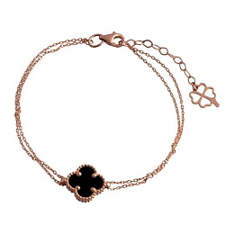 Gold bracelet with onyx
