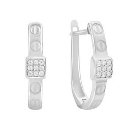 Silver earrings with cubic zirconia