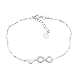 Silver bracelet with cubic zirconia