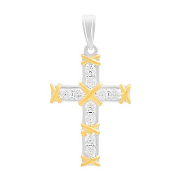 Silver cross with cubic zirconia