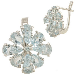Silver earrings with topaz