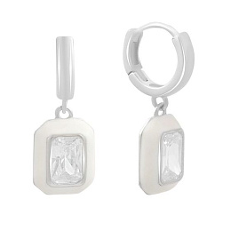 Silver earrings with phianites, semallu