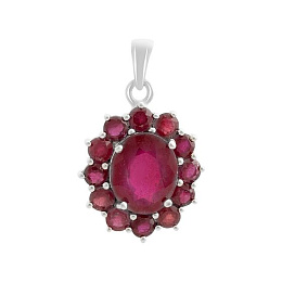 Серебряная подвеска с рубином 5.388ct
