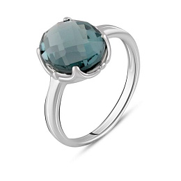 Silver ring with topaz London Blue
