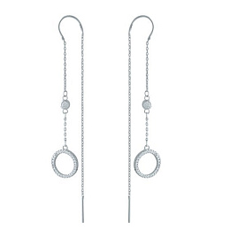 Silver Earrings with Fianites