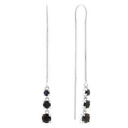 Silver earrings with sapphire 2.383ct
