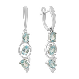 Серебряные серьги с топазом 3.367ct