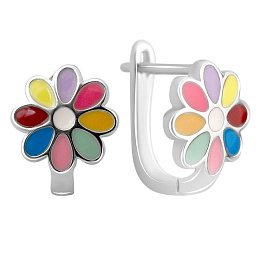 Серебряные серьги с емаллю