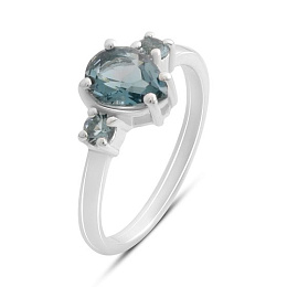 Срібна каблучка з топазом Лондон Блю 0.963ct