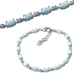 Silver bracelet with opal