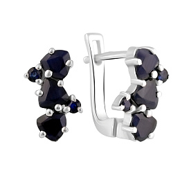 Серебряные серьги с сапфиром 2.32ct