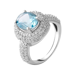 Серебряное кольцо с топазом 4.877ct