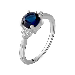 Silver ring with sapphire nano 1.269ct