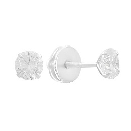 Silver earrings with cubic zirconia