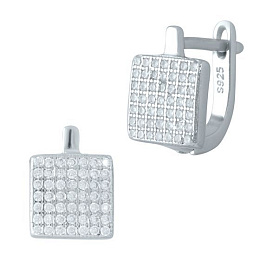 Silver Earrings with Fianites