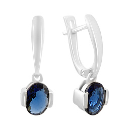 Silver earrings with nano sapphire 1.825ct