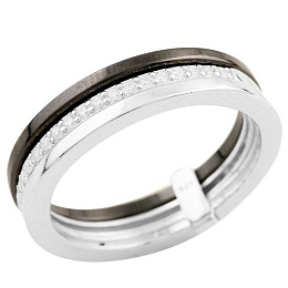 Silver ring with ceramics