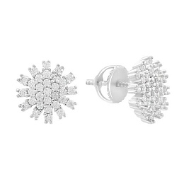 Silver Earrings with Fianites