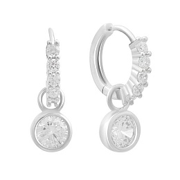 Серебряные серьги с фианитами