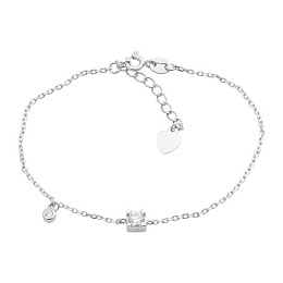 Silver bracelet with cubic zirconia