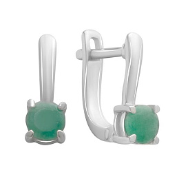 Срібні сережки зі смарагдом 0,8 карата