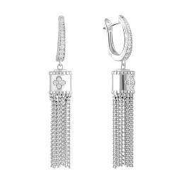 Срібні сережки з фіанітами