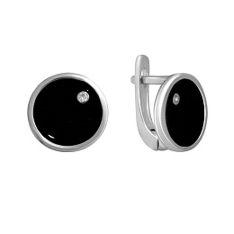 Silver earrings with yemallu, fianites