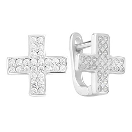 Silver Earrings with Fianites
