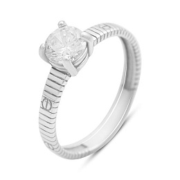Silver ring with cubic zirconia