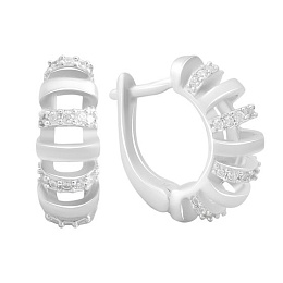 Silver Earrings with Fianites