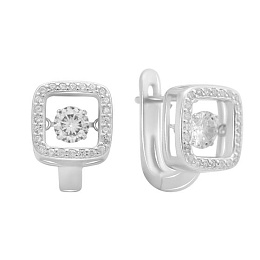 Срібні сережки з фіанітами