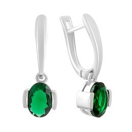 Срібні сережки з смарагдом nano 1.9ct