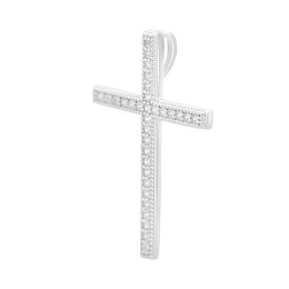 Silver cross with phianites