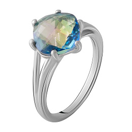 Silver ring with mystic topaz 2.968ct