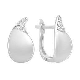 Silver earrings with 0.28ct fianites