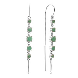 Silver earrings with emerald 2.447ct