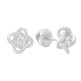 Серебряные серьги с фианитами