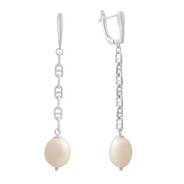 Серебряные серьги с жемчугом барочным