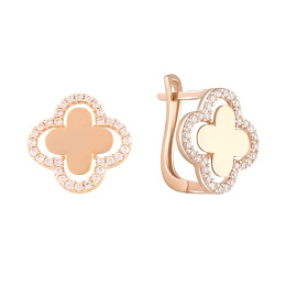 Золотые серьги с фианитами 0.64ct