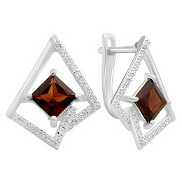 Silver earrings with garnet 3.399ct