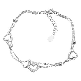 Silver bracelet with cubic zirconia