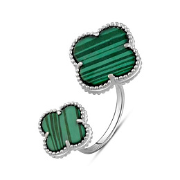 Silver ring with malachite