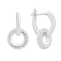 Silver earrings with cubic zirconia