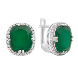 Серебряные серьги с агатом 10.207ct